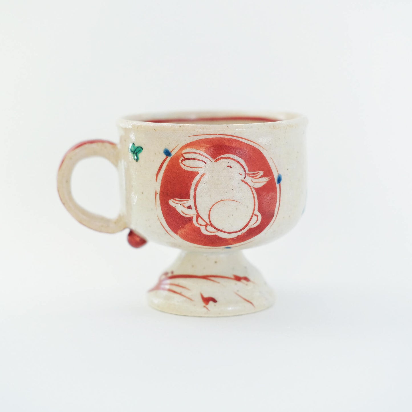 Red Drawing Rabbit High Ground Mug