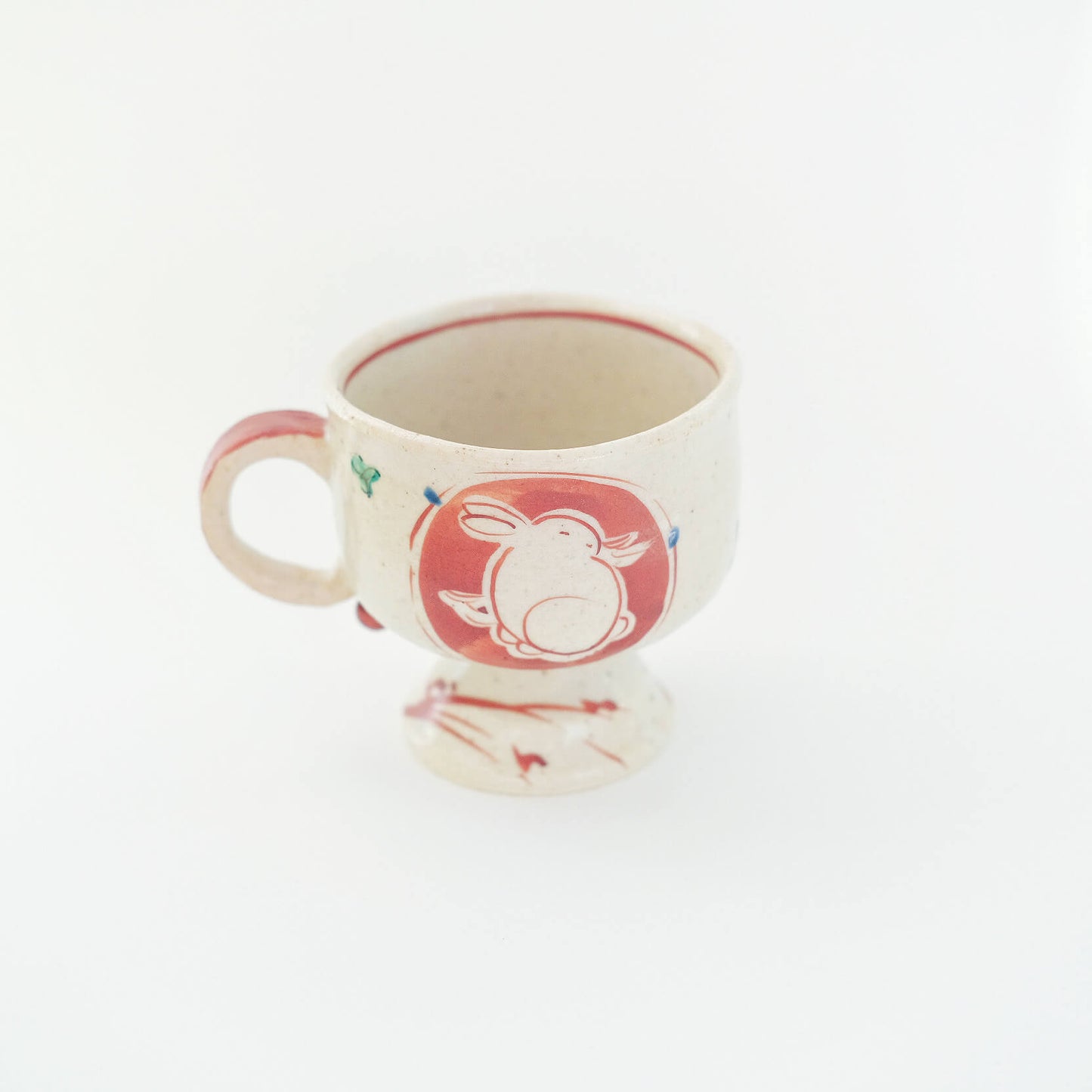 Red Drawing Rabbit High Ground Mug