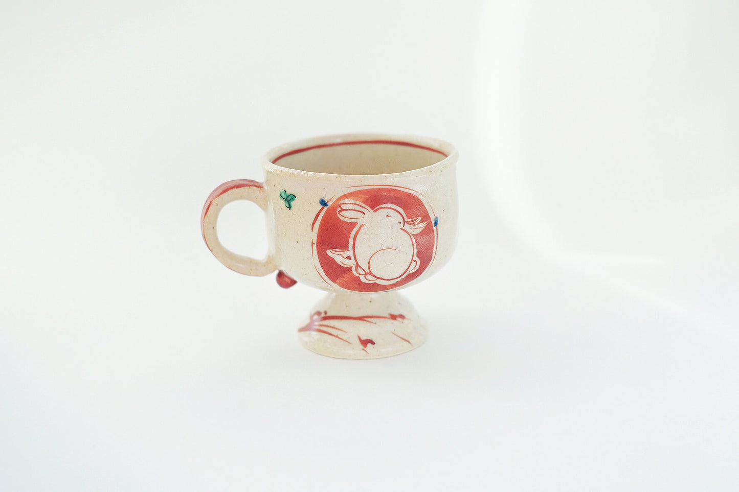 Red Drawing Rabbit High Ground Mug