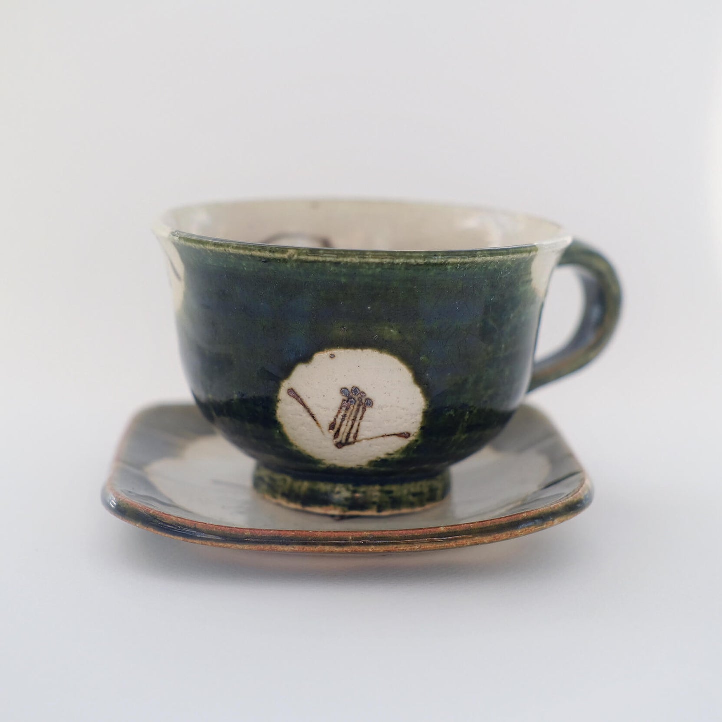 Green Tsubaki Cup and Saucer