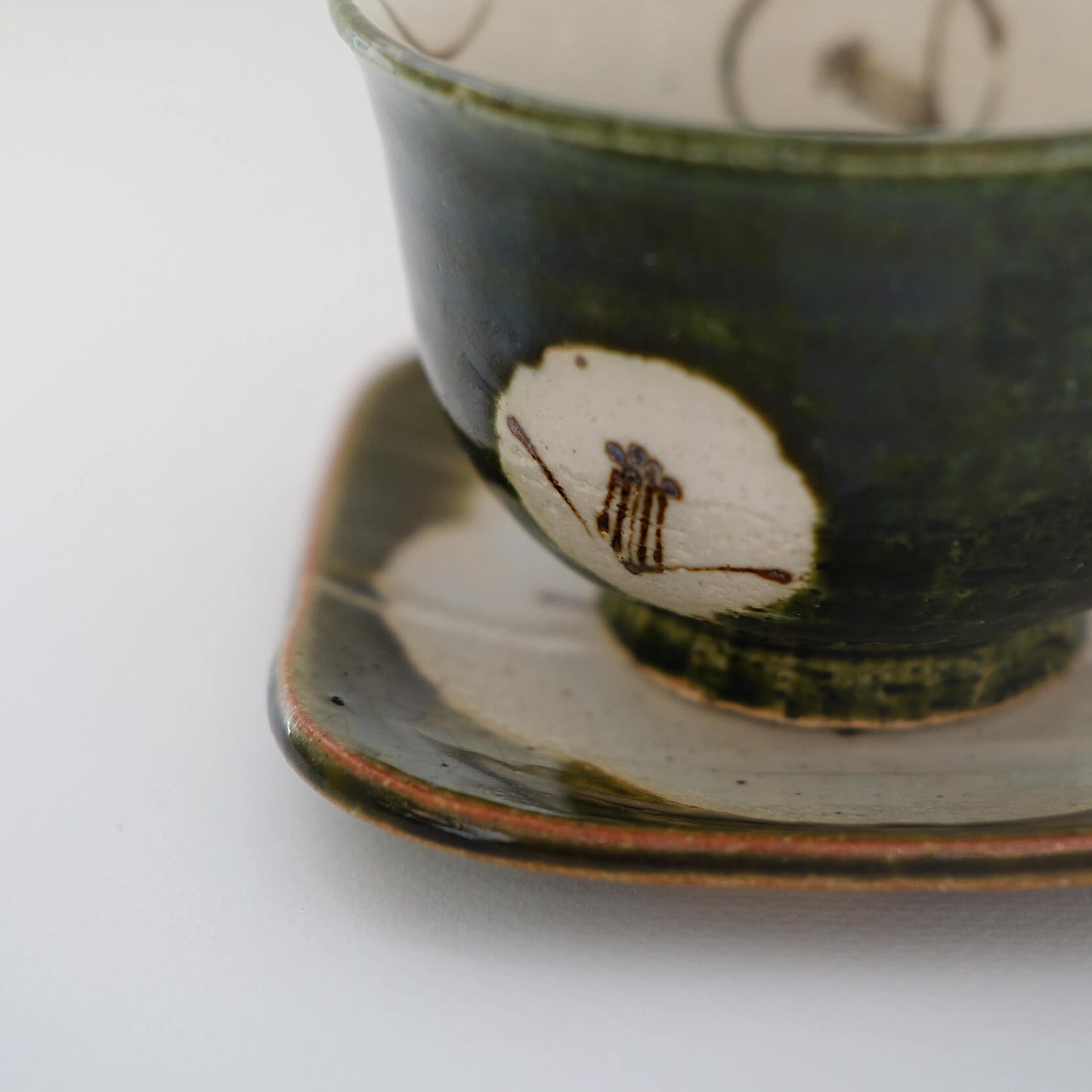 Green Tsubaki Cup and Saucer